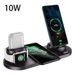 Wireless Charger For IPhone Fast Charger For Phone Fast Charging Pad For Phone Watch 6 In 1 Charging Dock Station - Black / 10w / USB