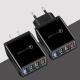 USB Charger Quick Charge 3.0 4 Phone Adapter For Tablet Portable Wall Mobile Charger Fast Charger - EU / Blue and box / Q1pc