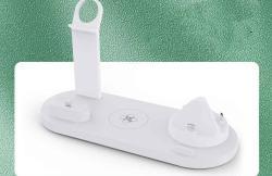 Plastic 3 In 1 Wireless Charger Stand Fast - White / Without wireless charging