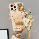 Autumn Leaves And Flowers With Bow Silk Scarf Phone Cases - Flowers with bracket scarf / IPhone X