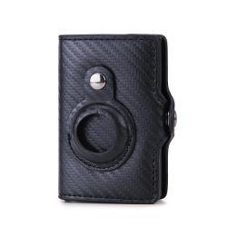 Multifunctional Card Holder Airtag Mens Short Card Holder Wallet Air Tag - Carbon Fiber