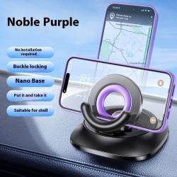 Magnetic Phone Holder With Vacuum Suction Foldable Adjustable Car Mount Magnetic Bracket Suction Nonslip For Busy Commuters - Noble Violet / Upgrade