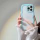 Wave Border Mobile Phone Case Solid Color Simple Candy Color - Light Blue / IPhone X