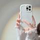 Wave Border Mobile Phone Case Solid Color Simple Candy Color - Light Blue / IPhone X