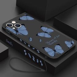 Butterfly Phone Case For IPhone 14 Pro Max 11 12 13 Pro Max - Black B / Iphone13