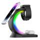 4 In 1 Magnetic Wireless Charger Fast Charging For Smart Phone Atmosphere Light Charging Station For Airpods Pro I-phone Watch - Black
