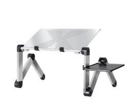 Laptop Table Stand With Adjustable Folding Ergonomic Design Stand Notebook Desk For Ultrabook Netbook Or Tablet With Mouse Pad - Sliver / 420