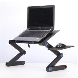 Laptop Table Stand With Adjustable Folding Ergonomic Design Stand Notebook Desk For Ultrabook Netbook Or Tablet With Mouse Pad - black / 480