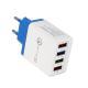 USB Charger Quick Charge 3.0 4 Phone Adapter For Tablet Portable Wall Mobile Charger Fast Charger - EU / Blue and box / Q1pc