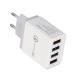USB Charger Quick Charge 3.0 4 Phone Adapter For Tablet Portable Wall Mobile Charger Fast Charger - EU / Blue and box / Q1pc