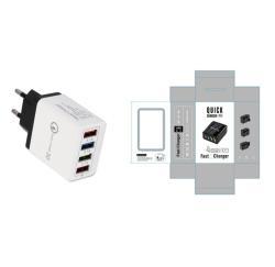USB Charger Quick Charge 3.0 4 Phone Adapter For Tablet Portable Wall Mobile Charger Fast Charger - EU / Half black and box / Q1pc
