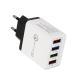 USB Charger Quick Charge 3.0 4 Phone Adapter For Tablet Portable Wall Mobile Charger Fast Charger - EU / Blue and box / Q1pc