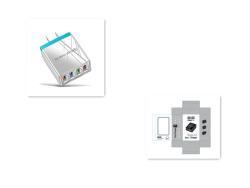 USB Charger Quick Charge 3.0 4 Phone Adapter For Tablet Portable Wall Mobile Charger Fast Charger - US / Blue and box / Q1pc