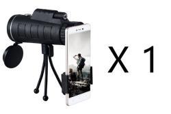 Compatible with Apple, Monocular Telescope Zoom Scope with Compass Phone Clip Tripod - 1 pc
