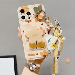 Autumn Leaves And Flowers With Bow Silk Scarf Phone Cases - Flowers with bracket scarf / IPhone13promax