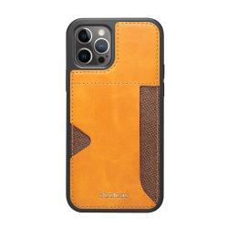 Phone  Business Back Leather Card Phone Case - Khaki / Iphone12Mini