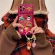 Xmas Santa Claus Cute Elk Hat Pendant Flip Christmas Phone Case For I Phone 15 14 13 12 11 Pro Max Pro Silicone Protection Cover - Rose Red With Pendant / IPhone14