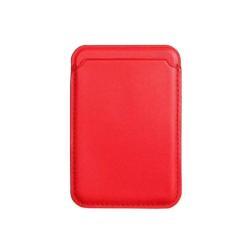 For Magsafe Magnetic Luxury Leather Card Holder Wallet Case For 14 Pro Max 13 12 Phone Bag Adsorption Accessories Cover - Big red