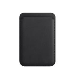 For Magsafe Magnetic Luxury Leather Card Holder Wallet Case For 14 Pro Max 13 12 Phone Bag Adsorption Accessories Cover - Classic Black