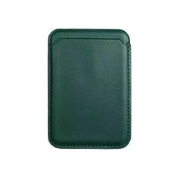 For Magsafe Magnetic Luxury Leather Card Holder Wallet Case For 14 Pro Max 13 12 Phone Bag Adsorption Accessories Cover - Dark night green