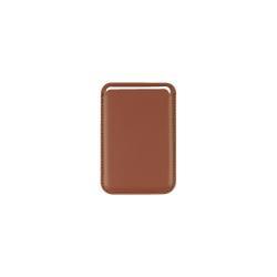 For Magsafe Magnetic Luxury Leather Card Holder Wallet Case For 14 Pro Max 13 12 Phone Bag Adsorption Accessories Cover - Ochre