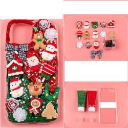 Diy Cream Gel Mobile Phone Case Set Cute Element Resin Accessories - Rose Christmas Carnival Materi / IPhone12
