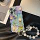 Retro Oil Painting Phone Case Blu-ray Flowers Shockproof Case For Iphone 13 12 13pro 14pro 13 Pro Max Silicone Phone Cover - Blue Band Bracelet / IPhone12