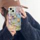 Retro Oil Painting Phone Case Blu-ray Flowers Shockproof Case For Iphone 13 12 13pro 14pro 13 Pro Max Silicone Phone Cover - Blue Band Bracelet / IPhone12