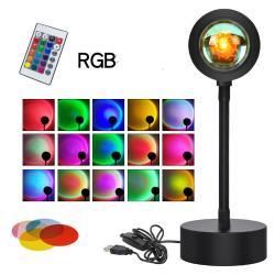 Sunset Projection Lamp Sunset Projector Night Light Wall Decoration Lighting - RGB remote control version / 5V