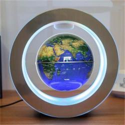 Round LED World Map Floating Globe Magnetic Levitation Light Anti Gravity Magic - Blue us