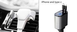 Metal Car Charger 100W Super Fast Charging Car Cigarette Lighter USB And TYPE-C Adapter - White1 / 100W