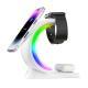 4 In 1 Magnetic Wireless Charger Fast Charging For Smart Phone Atmosphere Light Charging Station For Airpods Pro I-phone Watch - Black