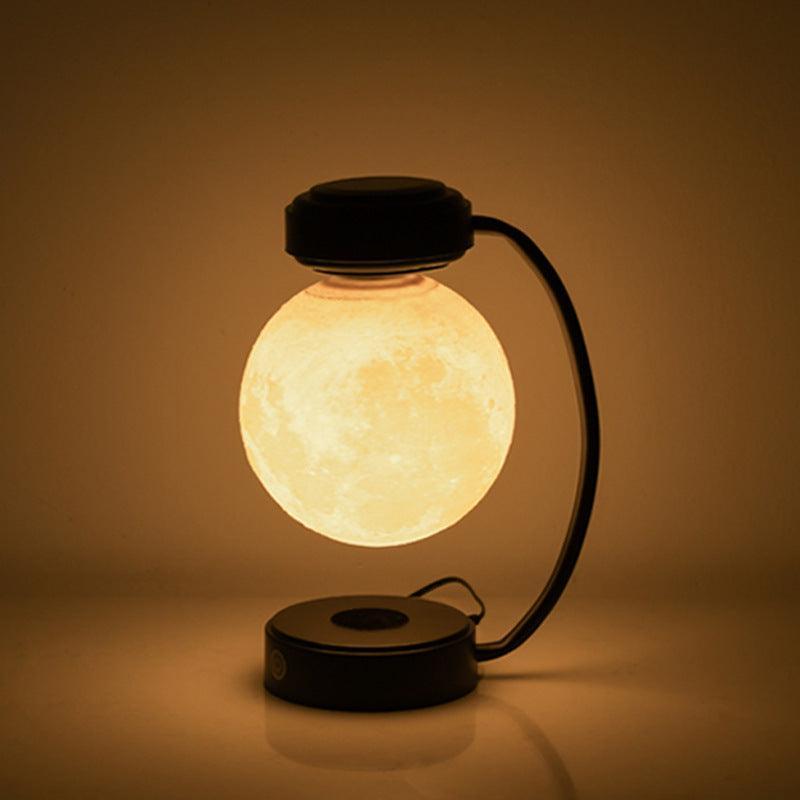3D LED Moon Night Light Wireless Magnetic Levitating Rotating Floating Ball Lamp For School Office Bookshop Home Decoration - Black / AU