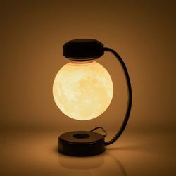 3D LED Moon Night Light Wireless Magnetic Levitating Rotating Floating Ball Lamp For School Office Bookshop Home Decoration - Black / US