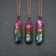 Hot Selling Stone Crystal Pillar Tree Of Life Pendant Ins Fashion Necklace