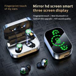 YD03 Wireless Bluetooth-compatible Headset TWS Large Screen Smart Digital Display In Ear Breathing Light