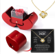 Fashion Jewelry Box Red Apple Christmas Gift Necklace Eternal Rose For Girl Mothers Day Valentines Day Gifts With Artificial Flower Rose Flower Jewelry Box