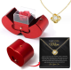 Fashion Jewelry Box Red Apple Christmas Gift Necklace Eternal Rose For Girl Mothers Day Valentines Day Gifts With Artificial Flower Rose Flower Jewelry Box