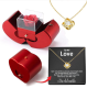 Fashion Jewelry Box Red Apple Christmas Gift Necklace Eternal Rose For Girl Mothers Day Valentines Day Gifts With Artificial Flower Rose Flower Jewelry Box