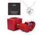 Fashion Jewelry Box Red Apple Christmas Gift Necklace Eternal Rose For Girl Mothers Day Valentines Day Gifts With Artificial Flower Rose Flower Jewelry Box