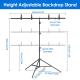 6.5x8.5FT T Shape Photo Video Backdrop Stand Heavy Duty Background Stand Adjustable Photography Backdrop Stand With 6 Spring Clamps Sandbag Carry Bag For Studio Party Wedding