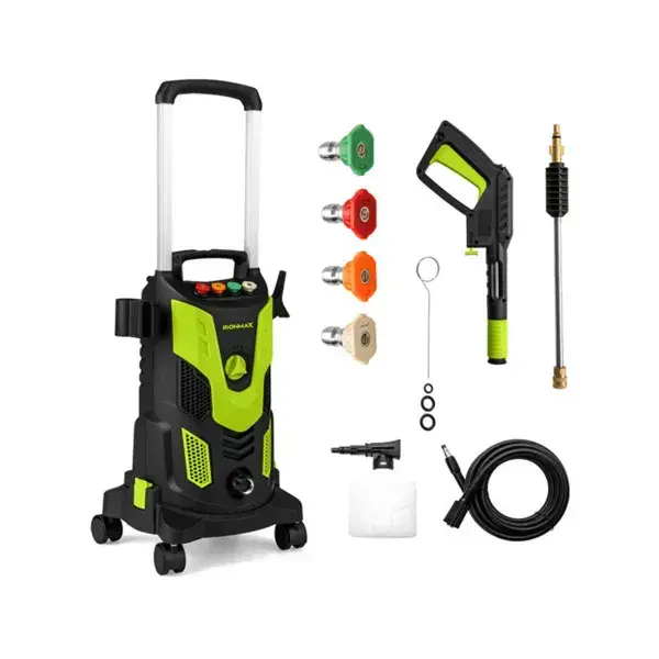 Green Black 2300 PSI Electric Pressure Washer With 4 Quick-Connect Nozzles & Soap Bottle, 1900W High-Power Cleaner For Driveway Patio