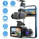 3 Channel Dash Cam For Cars, 1080P Full HD Front Camera (140° Wide View) With 480P Interior & Rear Cameras, 360° Vehicle Protection, Picture-in-Picture Display For Collision Evidence