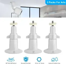 3 Packs Security Camera Wall Mount For Arlo 360 Degree Adjustable Camera Holder Garden Patio Screw Mount