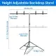5×6.5FT T-Shape Photo Video Backdrop Stand Heavy Duty Background Stand Adjustable Photography Backdrop Stand With 6 Spring Clamps Sandbag Carry Bag For Studio Party Wedding