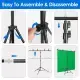 6.5×8.5FT T-Shape Photo Video Backdrop Stand Heavy Duty Background Stand Adjustable Photography Backdrop Stand With 6 Spring Clamps Sandbag Carry Bag For Studio Party Wedding