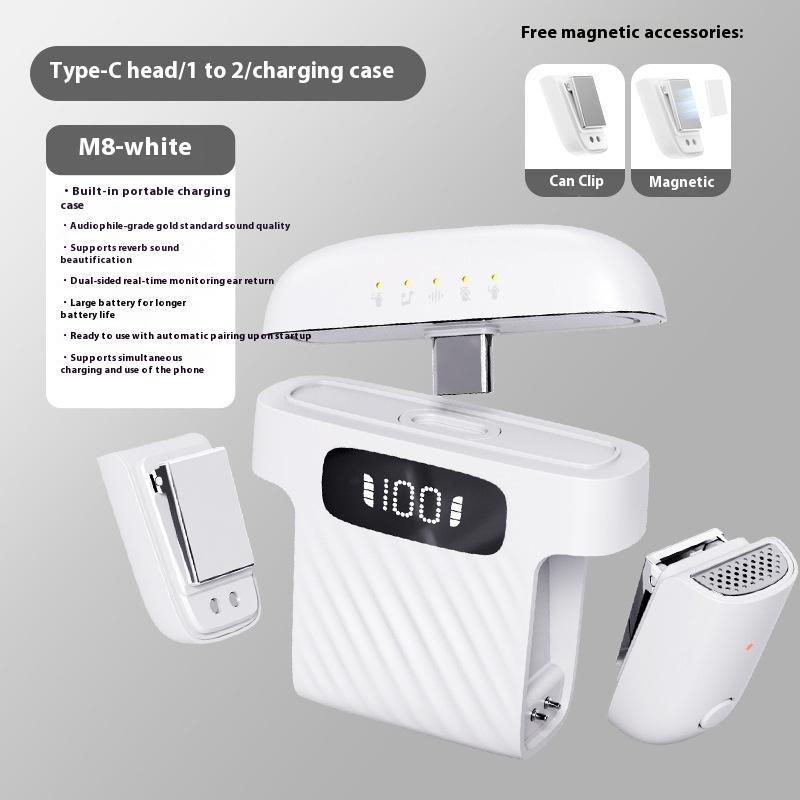 M8 Mini Wireless Collar Clip Microphone One For Two