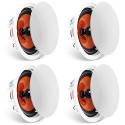 4 PCs 8 Inch In Ceiling Speakers, 100-Watts, Flush Mount Ceiling & In-Wall Speakers System With 8ΩImpedance 89dB Sensitivity, For Home Kitchen Living Room Bedroom Or Covered Outdoor Porches