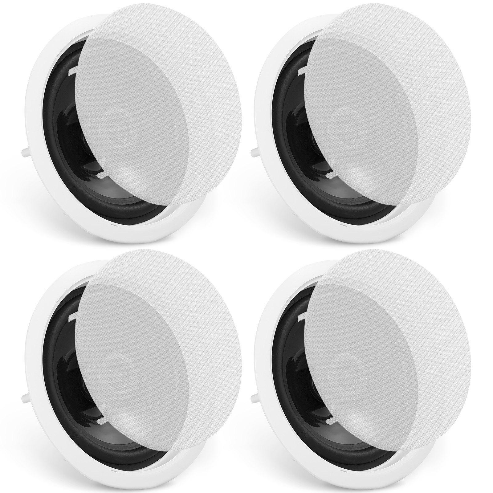 4 PCs 6.5 Bluetooth In Ceiling Speakers, 150W, Flush Mount Ceiling & In-Wall Speaker System With 8ΩImpedance 89dB Sensitivity, For Home Kitchen Living Room Bedroom Or Covered Outdoor Porches