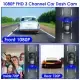 WiFi FHD 1080P Car Dash Cam 3 Channels Front Rear Inside Dash Camera With Loop Recording Reversing Visual 170° Wide Angle 64G Card Included